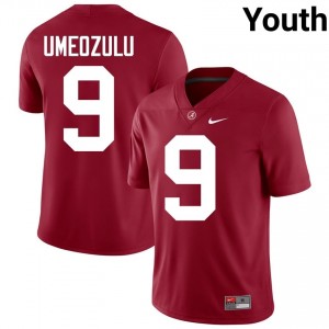 Crimson #9 Desmond Umeozulu Youth Embroidery Jersey | Alabama Crimson Tide Moisture Wicking High School Football Edition 95736541