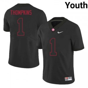 Alabama Devan Thompkins #1 Black Youth NCAA Jersey | Premium Swen Football Uniform 92654763