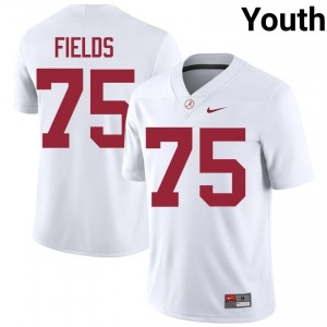 Ethan Fields #75 White Youth Stitched Jersey | Licensed Alabama Crimson Tide Player Football Gear 49062201