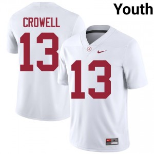 Ezavier Crowell #13 White Youth Stitched Jersey | Alumni Bama High School Football Gear 18343760