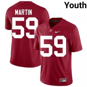 Crimson #59 JD Martin Youth Embroidery Jersey | Roll Tide Essential NCAA Football Edition 46425246