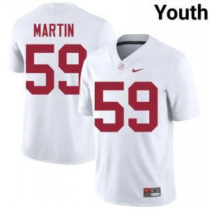 JD Martin #59 White Youth Stitched Jersey | Fresh Alabama Crimson Tide Player Football Gear 58016999