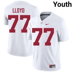 Jackson Lloyd #77 White Youth Stitched Jersey | Limited Roll Tide High School Football Gear 94837294