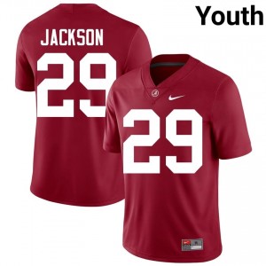 Crimson #29 Jaron Jackson Youth Embroidery Jersey | Roll Tide Genuine College Football Edition 79799222