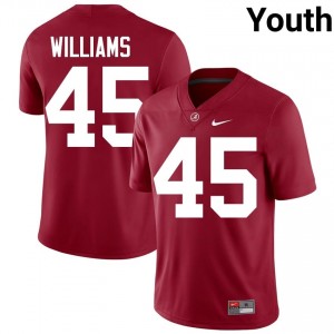 Crimson #45 Jay Williams Youth Embroidery Jersey | Alabama Crimson Tide Fresh Player Football Edition 67931675