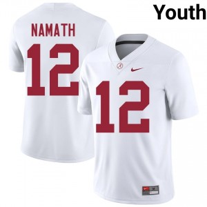 Joe Namath #12 White Youth Stitched Jersey | Elite Thread Crimson Tide University Football Gear 32972445