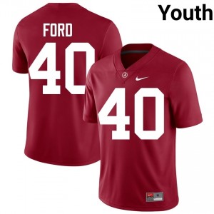 Crimson #40 Josh Ford Youth Embroidery Jersey | Alabama Crimson Tide Exclusive College Football Edition 18585741