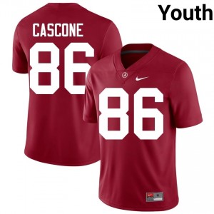 Crimson #86 Jude Cascone Youth Embroidery Jersey | Roll Tide Essential NCAA Football Edition 37443924