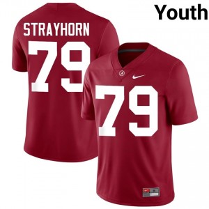 Crimson #79 Kaden Strayhorn Youth Embroidery Jersey | Crimson Tide Fresh Player Football Edition 19270006