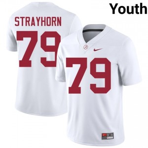 Kaden Strayhorn #79 White Youth Stitched Jersey | Officially Licensed Alabama Crimson Tide High School Football Gear 81464216
