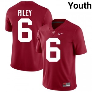 Crimson #6 Kevin Riley Youth Embroidery Jersey | Crimson Tide Elite NCAA Football Edition 83269951