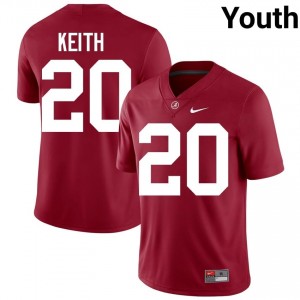 Crimson #20 Khalifa Keith Youth Embroidery Jersey | Alabama Crimson Tide Elite Thread University Football Edition 31462360