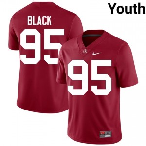 Crimson #95 Leslie Black Youth Embroidery Jersey | Roll Tide Genuine College Football Edition 29016724