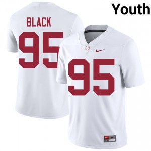 Leslie Black #95 White Youth Stitched Jersey | Elite Crimson Tide NCAA Football Gear 94489935