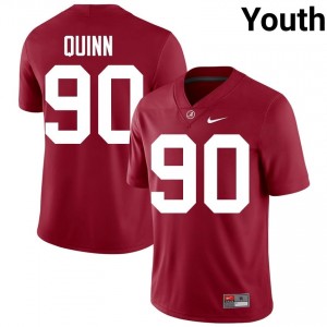 Crimson #90 Lorcan Quinn Youth Embroidery Jersey | Roll Tide Classic Player Football Edition 56143977