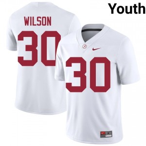 Mack Wilson #30 White Youth Stitched Jersey | Licensed Alabama Player Football Gear 19374359