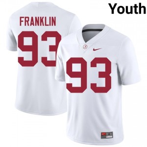 Malique Franklin #93 White Youth Stitched Jersey | Authentic Bama Player Football Gear 34249807