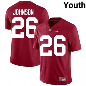 Crimson #26 Mhari Johnson Youth Embroidery Jersey | Alabama Pro Cut NCAA Football Edition 75949428