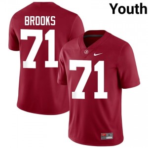 Crimson #71 Nick Brooks Youth Embroidery Jersey | Alabama Crimson Tide Officially Licensed High School Football Edition 26083199