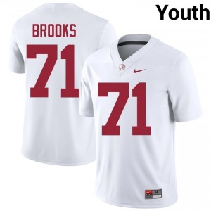 Nick Brooks #71 White Youth Stitched Jersey | Pro-Grade Alabama University Football Gear 37031936