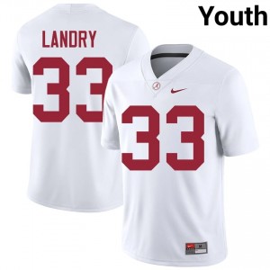 Preston Landry #33 White Youth Stitched Jersey | Pro-Grade Bama University Football Gear 28651726