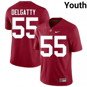 Crimson #55 Racin Delgatty Youth Embroidery Jersey | Bama Alumni High School Football Edition 25530610