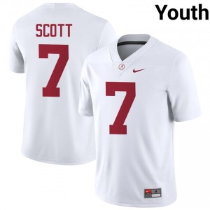 Rico Scott #7 White Youth Stitched Jersey | Elite Thread Alabama Crimson Tide University Football Gear 88488896