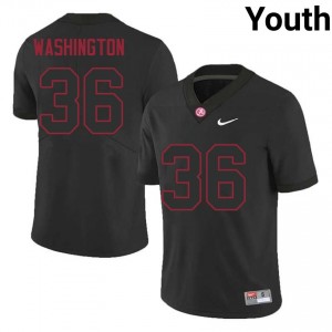 Roll Tide TC Washington #36 Black Youth Player Jersey | Classic Stitch Football Uniform 72849413
