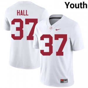 Tailan Hall #37 White Youth Stitched Jersey | Limited Alabama High School Football Gear 85877878