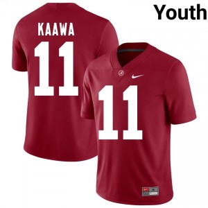 Crimson #11 Tayden-Evan Kaawa Youth Embroidery Jersey | Roll Tide Genuine College Football Edition 96066962
