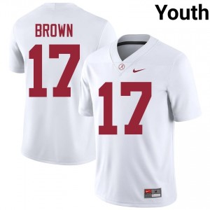 Trae'shawn Brown #17 White Youth Stitched Jersey | Limited Roll Tide High School Football Gear 26047237