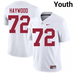Ty Haywood #72 White Youth Stitched Jersey | Essential Roll Tide NCAA Football Gear 61885492