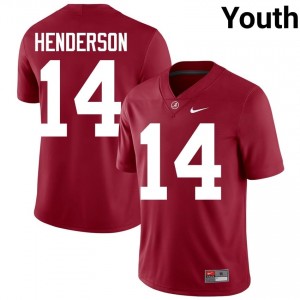 Crimson #14 Tyler Henderson Youth Embroidery Jersey | Roll Tide Official University Football Edition 18822588