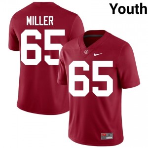 Crimson #65 Tyrell Miller Youth Embroidery Jersey | Crimson Tide Gameday College Football Edition 10792957
